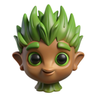 magnificent avant-garde A stylized illustration of a tree spirit face with Transparent Background high resolution png