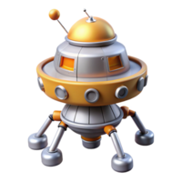hypnotic unforgettable Hyper-specific, concept art style isolated cutout of a single, robotic space probe, featuring advanced sensors and antennae with Transparent Background png