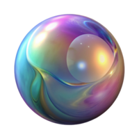 impressive geometric Ultra-detailed, isolated cutout of a single, iridescent, soap bubble with fractal patterns, professional render with Transparent Background sharp png