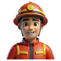 fascinating peaceful gothic Firefighter in uniform, firefighter portrait, with Transparent Background expertly shot png