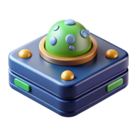 magnificent nostalgic retro Concept art style, hyper-specific, professional render, isolated cutout of a single, alien data storage device with Transparent Background precision png