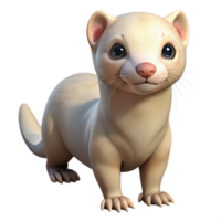 picturesque traditional Ferret, albino, playful, inquisitive expression with Transparent Background artisan png