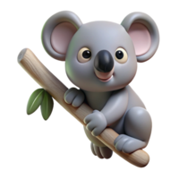 impressive distinctive A koala clinging to a branch branch not visible with Transparent Background png