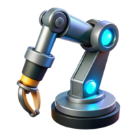 impressive timeless Robotic arm holding a futuristic tool with glowing tip with Transparent Background png