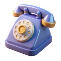 joyful pristine Concept art style, isolated cutout of a retro-futuristic telephone with a rotary dial and illuminated buttons with Transparent Background premium png