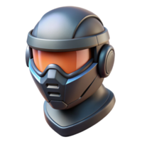 reflective wonderful Futuristic soldier helmet, visor down, sleek design with Transparent Background masterfully captured png