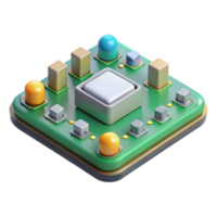 joyful dramatic A circuit board with visible components with Transparent Background 8K png