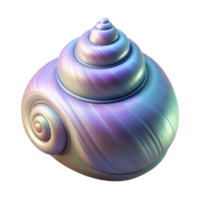 inspired urban Professional render of a hyper-specific, isolated cutout, single, polished seashell with spiral pattern and subtle iridescence with Transparent Background premium png