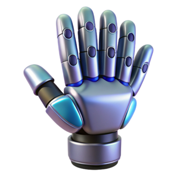 nostalgic alluring Hyper-specific isolated cutout of a futuristic robotic hand, concept art style professional render with Transparent Background high resolution png