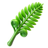 serene standout Green fern frond unfurling with Transparent Background png