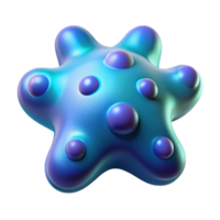 ethereal immaculate Hyper-specific, professional render, isolated cutout of a single, bioluminescent space amoeba, concept art style with Transparent Background exclusive png