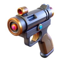 signature futuristic Laser pistol with targeting scope with Transparent Background premium png