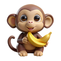 wonderful rustic Monkey eating banana with Transparent Background ultra HD png