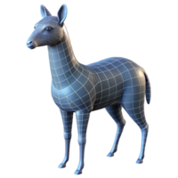 impressive sought-after Concept art style, isolated cutout of a single, stylized, abstract animal, wireframe render, ultra-detailed with Transparent Background png