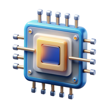 underbar klassisk avancerad data chip med invecklad kretsar och lysande data strömmar med transparent bakgrund original- png