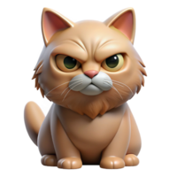 impressive dynamic vintage A grumpy Persian cat with flattened ears with Transparent Background precision png