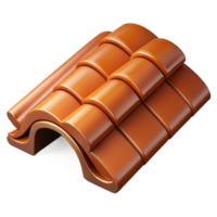 sought-after renaissance Terracotta roof tile, curved shape, with Transparent Background refined png