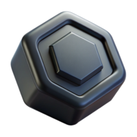 spectacular coastal Concept art style, isolated cutout of a single matte black hexagonal gaming dice with Transparent Background impeccable png