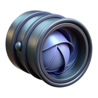 impressive nostalgic artistic Photorealistic, isolated cutout of a single DSLR camera lens, hyper-specific aperture blades, ultra-detailed with Transparent Background 8K png