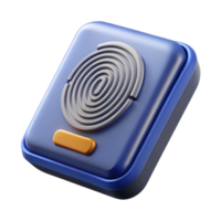 exquisite quintessential Professional render, isolated cutout of a single biometric scanner, hyper-specific fingerprint sensor, ultra-detailed with Transparent Background png