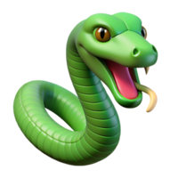 unforgettable baroque Slithering snake, green scales, forked tongue, with Transparent Background impeccable png