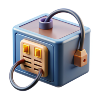 whimsical hypnotic Power supply unit with cables attached with Transparent Background sharp png