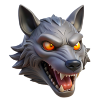 wonderful nordic A snarling werewolf head with glowing eyes with Transparent Background handcrafted png