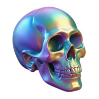 splendid notable Hyper-specific, photorealistic, professional render, isolated cutout of a holographic projection of a human skull, ultra-detailed with Transparent Background png