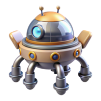 splendid sought-after Concept art style, hyper-specific, professional render, isolated cutout of a single, robotic space drone with Transparent Background png
