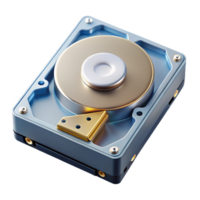 extraordinary dynamic classic Hyper-specific, ultra-detailed, professional render of a single, disassembled hard drive, isolated cutout with Transparent Background luxury png