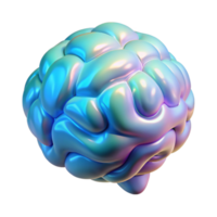 majestic impressionist Concept art style, isolated cutout of a single, holographic projection of a human brain, ultra-detailed with Transparent Background expertly shot png