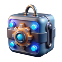 memorable organic Photorealistic professional render of a single, advanced hacking tool with glowing LED indicators with Transparent Background crisp png