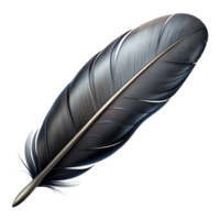 notable minimalist Ultra-detailed photorealistic isolated cutout of a single raven feather, professional render with Transparent Background flawless png