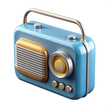 sbalorditivo tranquillo creativo fotorealistico, iperspecifico rendere di un' separare, isolato retro-futuristico transistor Radio con cromo dettagli con trasparente sfondo alto qualità png