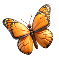 pristine impressionist Hyper-specific, concept art style render of a single monarch butterfly, wings open, detailed patterns, isolated cutout, with Transparent Background museum quality png