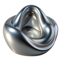 spectacular unparalleled Ultra-detailed, professional render, isolated cutout of a single, abstract, metallic sculpture, polished surface with Transparent Background png