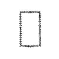 A. border with different sized pebbles surrounding. Boho mirror or edge. Hand drawn in black and white. vector