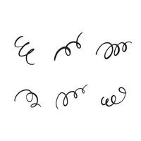 A selection of six decorative swirls created by hand and vectorised in black and white. vector