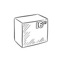 A line drawn jump box found in a gym. Drawn by hand. vector