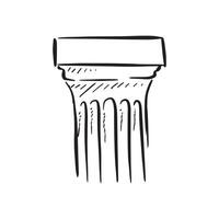The top of a Greek pillar or column. Doric style ancient architecture. black and white. vector