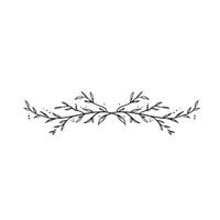 A foliage element. top and bottom of an invitation. Featuring leaves hand drawn. vector