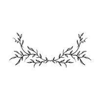 A decorative foliage. Could be used at top and bottom of an invitation. Featuring leaves hand drawn. vector