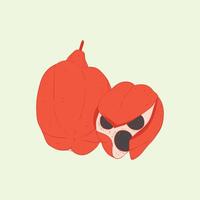 Ackee Fruit Flat Design Cartoon illustration vector