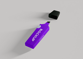 Highlighter Marker Mockup for Isolated Branding Display psd