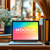 UI Design Layout Presented on Laptop psd