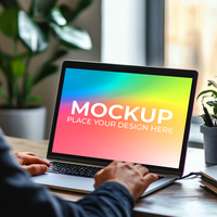 Front View Laptop Mockup for Product Launch psd