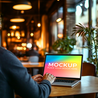 Tech Branding Design with Open Laptop psd