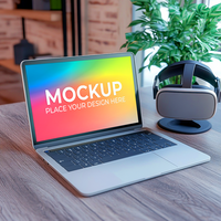 Laptop with Clean UI Display Design psd