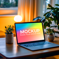 UI Flow Display on Laptop for Designers psd