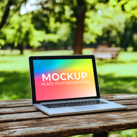 Laptop Setup for Business Presentation Mockup psd